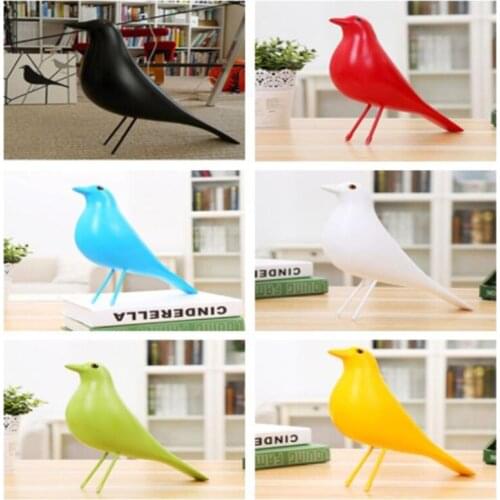 1pcs/lot Creative Crafts Resin Bird Figurines Home and Garden Decor Nordic Style Ornament More Colors For Window Dressing