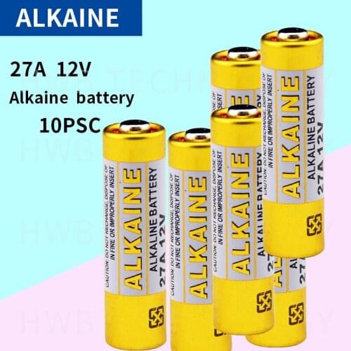 10PCS 27A 12V dry alkaline battery L828 27AE 27MN A27 for doorbell,car alarm,walkman,car remote control etc