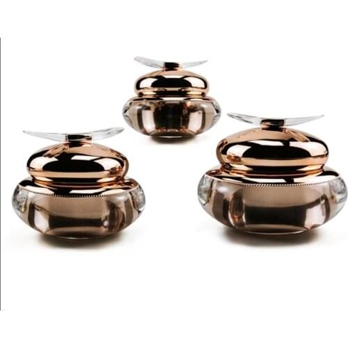 15G/30G rose gold acrylic jar bottle for essence day night cream serum moisturizer foundation skin care cosmetic packing
