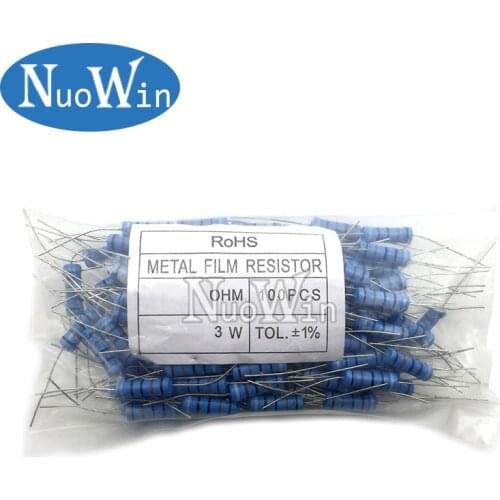 200pcs 3W Metal Film Resistor 3W 1% 0.1R - 2.2M 2.2 10 100 120 150 220 270 330 390 470 1K 2.2K 4.7K 10K 15K 100K 470K 1M ohm