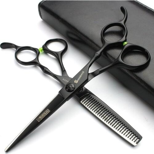 6 inch black barber Thinning scissors professional Stylist hairdressing scissors japanese stainless professional Hair scissors