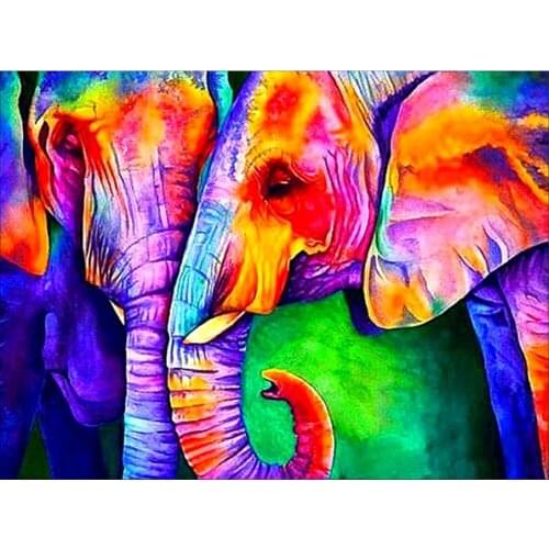DIY 5D diamond painting full diamond round color elephant diamond painting cross stitch rhinestone mosaic home decoration