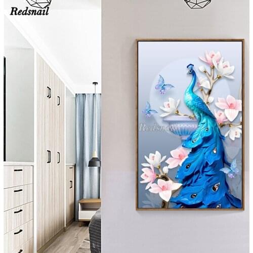 Large Diy Diamond Painting peacocks Animal Cross-stitch Mosaic 5d full diamant embroidery Home Decor puzzle EE1217