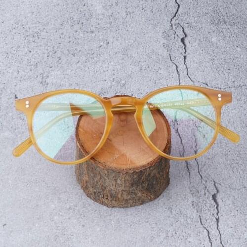 Qoolsun Brand Acetate Eyeglass Frames Prescription Blue Light Blocking Glasses Round Transparent Glasses Frames Womens Glasses