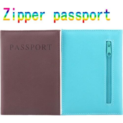 Zipper Passport Holder PU Leather Travel Passport Cover promotional passport case passport wallet (Customization available)