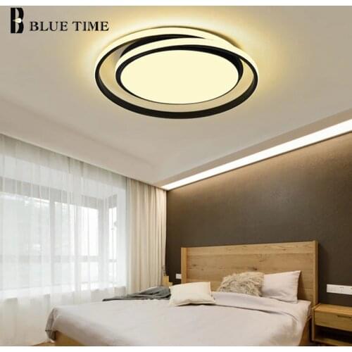 Black White LED Chandeliers For Bedroom Living Room Dining Room Ceiling Chandeliers Lighting Fixtures Indoor Home led Lights