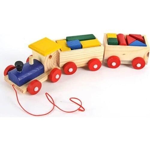 Wooden Toys Wood Find Wear Train Children 'S Toy Make Grizzly Train Montessori Activity