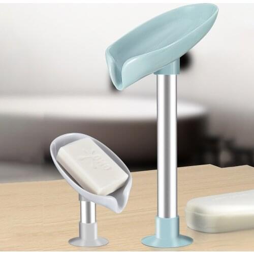 Leaf Shape Soap Holder Soap Dish For Bathroom Quick Drain Large Suction Cup Fixed Firmly Bathroom Storage Rack Soap Container
