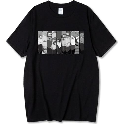 Japanese Anime T Shirt Men Cotton Itachi Akatsuki Fashion Funny Cartoon T-shirt Casual Cool Streetwear T Shirt Hip Hop Tops Male