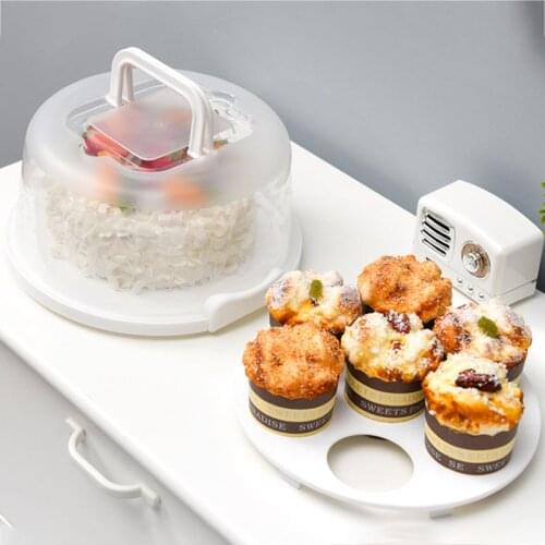 Portable Cake Box Organization Food Preservation Storage Containers Sealed Dust Cover Transparent Birthday Cupcake Organizer