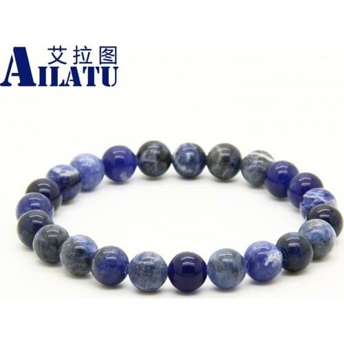 Ailatu Fashion Magic Color Natural Stone Beads Energy Bracelet Women Pulseras Hombre Bracciali Mens ElasticJewelry