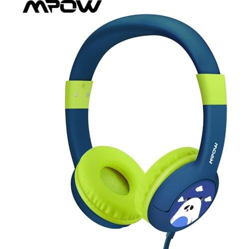 Mpow CH1 Kids Headphones 85dB Volume Limited Wired Headset Cute Panda Over Ear Hearing Protection Headphone With Mic For Teens