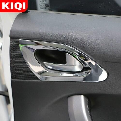 KIQI 4Pcs/Set Car ABS Chrome Inner Door Handle Trim Door Bowl Cover Sticker for Peugeot 2008 2014 - 2019 Auto Accessories