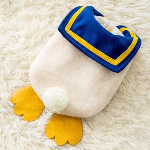 Duck Dog Clothes Pet Coat Cartoon Hoodie Dogs Clothing Small Outfits Cute Winter Warm Yorkies Print White Boy Ropa Para Perro