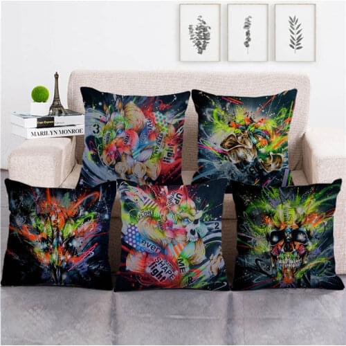 Wholesale pillowcase abstract music pillow cover linen/cotton sofa cushion cover decorative pillows