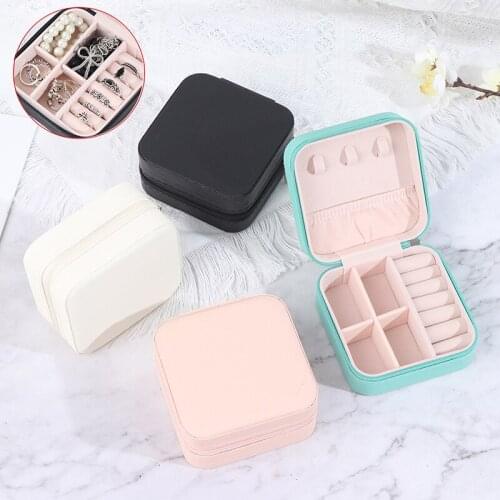 2021 Jewelry Organizer Display Travel Jewelry Case Boxes Travel Portable Jewelry Box Leather Storage Organizer Earring Holder