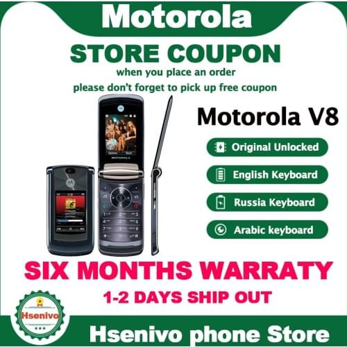 Motorola V8 Refurbished-Original Unlocked 2.2" Cheap Mobile Phone 2MP 144p 770mAh CellPhone with 512M or 2GB ROM Free shipping