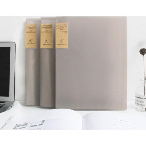 A4 Gray Information Book Examination Paper Folder Finishing Transparent Insert Multi-layered File Book Classification Collection