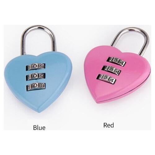 Love bag pendant lock Cute luggage password pendant lock Multi-color optional password small padlock