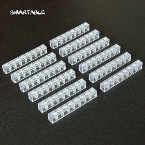 Smartable Transparent Clear Brick 1x8 Building Blocks Toys For Kids Creative Toy Compatible Major Brands 3008 32pcs/lot For Gift