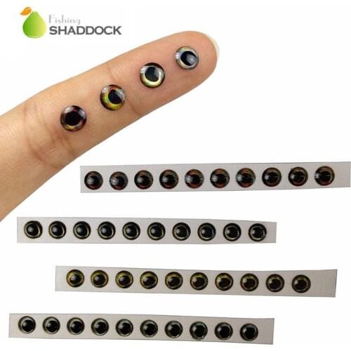 Shaddock fishing 40pcs/set 3D Fishing Tool Eyes Mixed Color Fly Tying Material Holographic Eye DIY Fishing Accessories Sticker