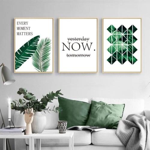 Modern still life posters canvas Home decoration letter painting Large Printing Green plants custom print poster
