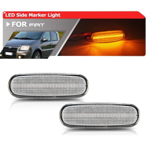 2x For Fiat Grand Punto Linea Multipla Stilo Multi Panda Doblo Cargo Punto Evo Clear Lens Front Fender Led Side Marker Lights