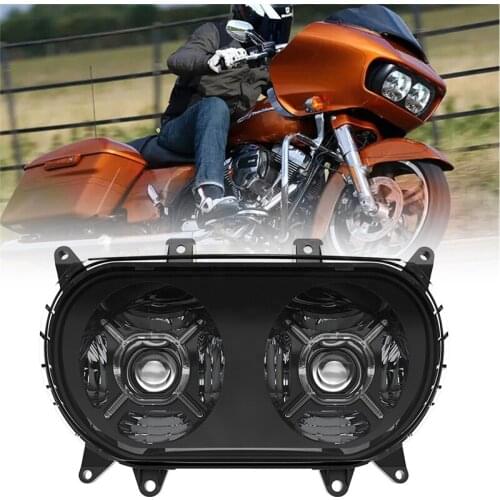 LED Double Headlight With DRL Motorcycle Front Driving Lights For 2015-2020 Road Glide Motorbike Headlight
