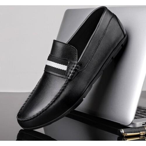 Leather Men Casual Shoes Luxury Brand Mens Loafers Moccasins Breathable Slip on Black Driving Shoes