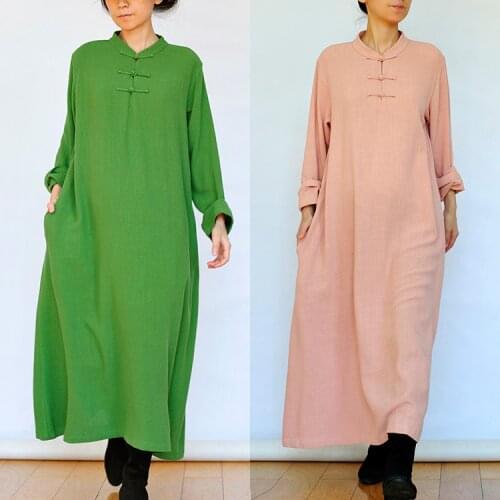 Original design 2020 loose vintage full dress fluid one-piece dress