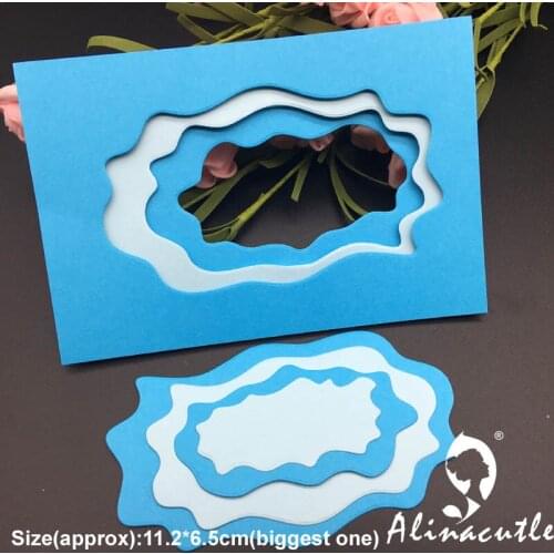 Die cut metal cutting die punch nesting wave frame Alinacraft Scrapbooking papercraft handmade card stencil art cutter