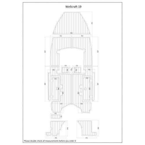 Wellcraft 19 Swim Platform and Cockpit Boat EVA Faux Teak Decking Floor Pad