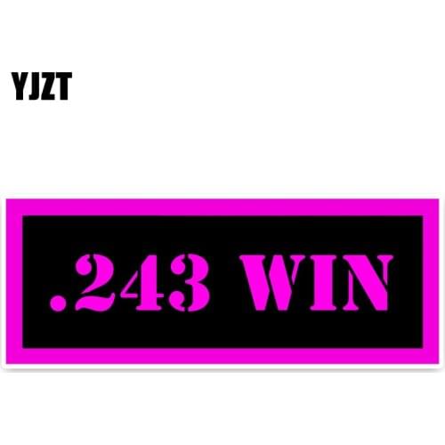 YJZT 14.5CM*5.5CM Interesting Personality .243 WIN Ammo Car Sticker Decal Graphical 5-0052