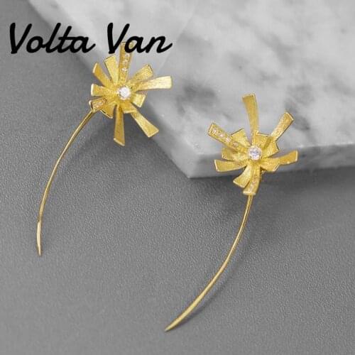 Volta Van Stud Earrings 925 Sterling Silver 2021 New Elegant Zircon Fireworks Trendy Concise Fashion Women Party Earrings Gift