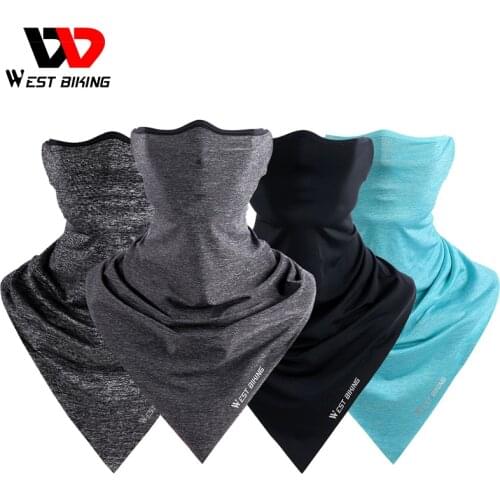 WEST BIKING Summer Cycling Scarves Ice Fabric Breathable Bicycle Bandana Headwear UV 400 Sun Protection Neck Scarf Bike Headwear
