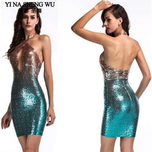 Women Sexy Belly dance costume Shining Mermaid dress Party Nightclub skirt Adult lady deep V-neck dress Short skirt dancewear