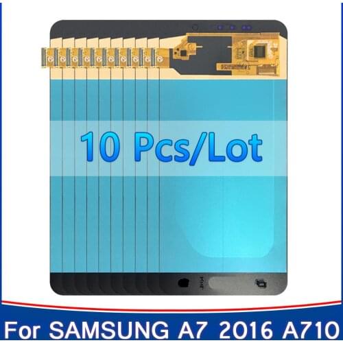 10 Pcs/lot Original Amoled LCD For Samsung Galaxy A7 2016 A710 A710F A710M A7100 LCD Display Touch Screen Digitizer Assembly