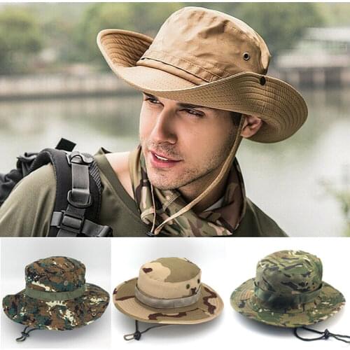 2020 Hiking Caps Tactical Sniper Camouflage Bucket Boonies Hats Nepalese Cap SWAT Army Panama Military Accessories Summer Men