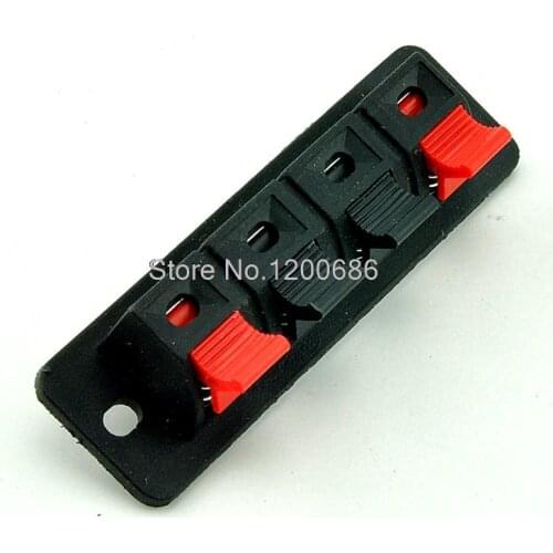 4 Terminal Spring Clip Wall Plate for Audio Speaker Wires