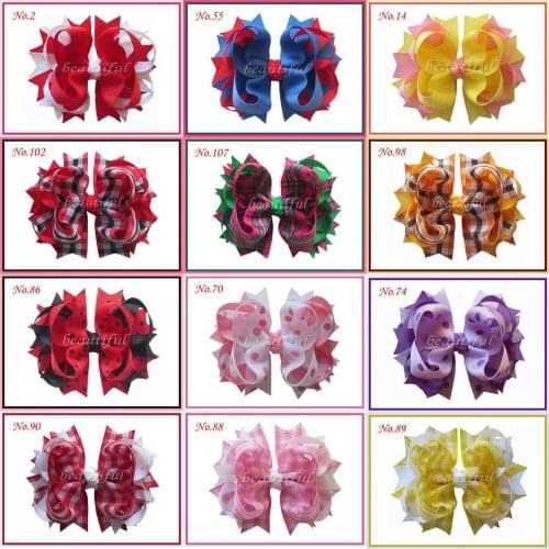 50 PCS BLESSING Good Girl Hair Accessories 4.5" B- Blossom Bow Clip 117 No