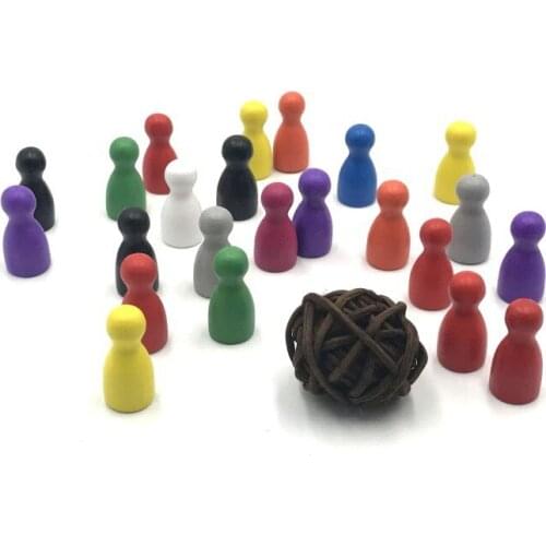 50PCS Solid wood colored wooden chess pieces multiplayer chess pieces board games accessories multi-style shaped wooden chess