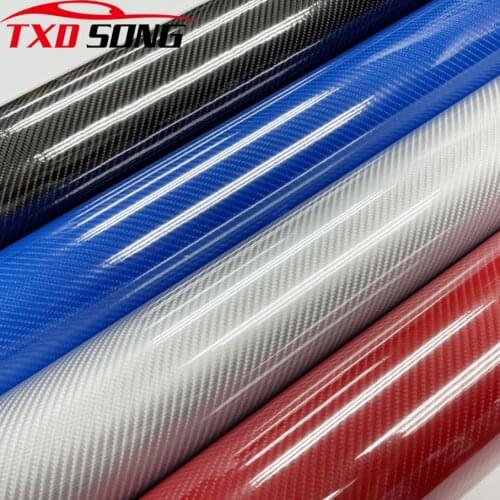 50cmx500/600cm Ultra Gloss 5D Carbon Fiber Vinyl Wrap Super Glossy 5D Carbon Wraps like real Carbon with Air Bubble Free