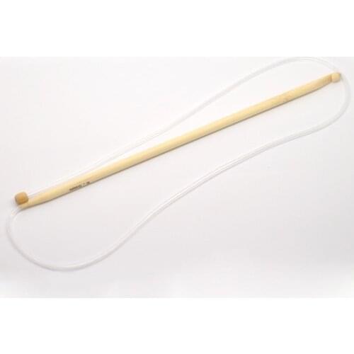 6.5mm Bamboo Afghan Tunisian Crochet Hooks Knitting Needles Transparent Tube DIY Weaving Tools For Yarn 85cm(33.5") Long,1 Piece