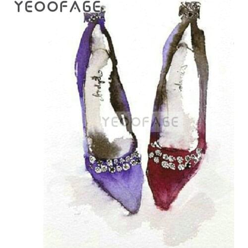 DIY 5D Diamond Painting Cross Stitch Womens shoes Full Square Drill resin Mosaic stickers home Decor Diamond Embroidery Icon