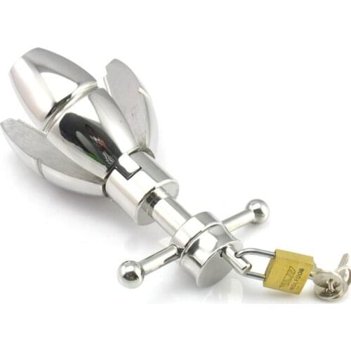Stainless Steel Anal Plug Lock Masturbation Sex Passion Anal Plug Toys Cock Chastity Cage Sex Toys Products Anal Sex Toys