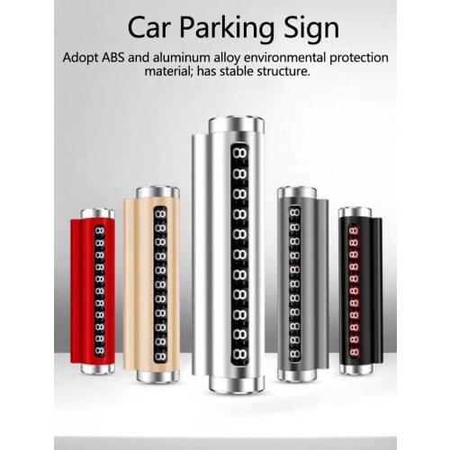 Car Hidden Styling Temporary Parking Card Metal Number Plate Car Parking Sign Mobile Phone Number Plate Car Accessories