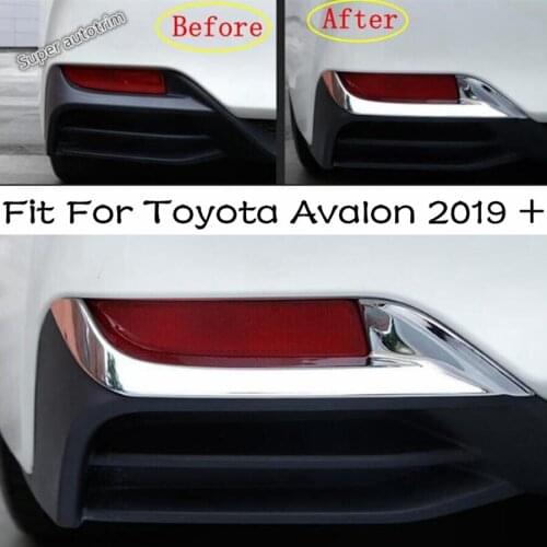 Shiny Rear Fog Lights Lamp Eyelid Eyebrow Decoration Cover Trim ABS Accessories Exterior Fit For Toyota Avalon 2019 2020 2021