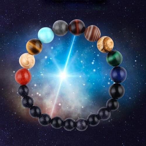 Eight Planets Bead Bracelet Men Women Unisex Natural Stone Universe Solar Bracelet for Men Jewelry Gift