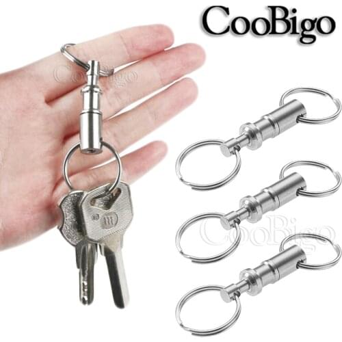 Quick Release Keychain Pull Apart Key Rings Snap Locking Outdoor Camping Travel Tent Kits Dog Collar Backpack 2 Split Ring 10pcs