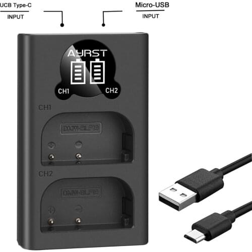 DMW-BLF19E BLF19E BLF19 LED USB Dual Battery Charger for Panasonic DMW-BLF19 Lumix DC-G9 DC-GH5 DMC-GH3 DMC-GH3K DMC-GH4 DMC-GH4